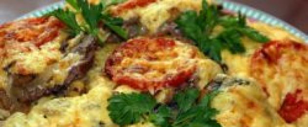 Homemade recipes for royal pork with mushrooms, tomatoes, potatoes, pineapples, cheese.  Royal meat in the oven: recipe.  Royal pork is a universal dish!  Homemade recipes for royal pork with mushrooms, tomatoes, potatoes, pineapple