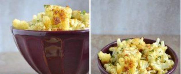 Cauliflower recipes waste.  Cauliflower dishes: quick and tasty recipes.  Vegetable side dish