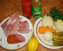 Meat solyanka recipe at home