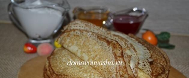 We cook custard pancakes at home with kefir.  Custard pancakes with kefir, recipes.  Pancakes on kefir with boiling water - openwork