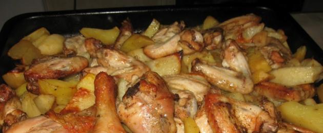 Chicken drumstick in the oven.  In the oven, chicken drumsticks.  Drumsticks baked in the oven: subtleties of preparation
